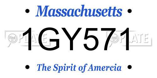 1GY571 Massachusetts License Plate