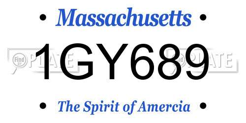 1GY689 Massachusetts License Plate
