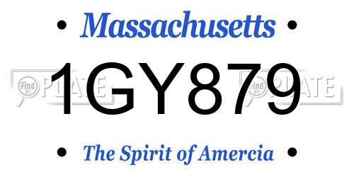 1GY879 Massachusetts License Plate