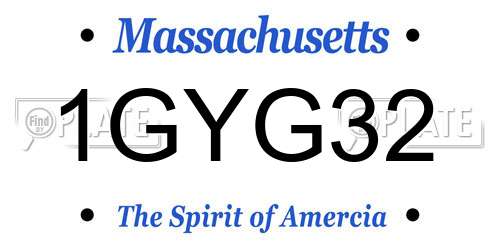1GYG32 Massachusetts License Plate