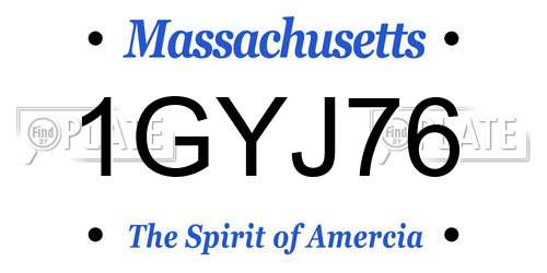 1GYJ76 Massachusetts License Plate