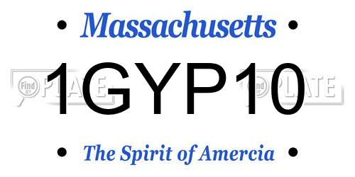 1GYP10 Massachusetts License Plate