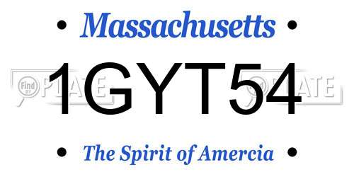 1GYT54 Massachusetts License Plate
