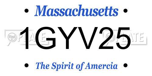 1GYV25 Massachusetts License Plate