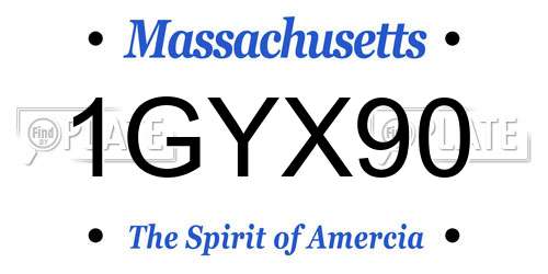 1GYX90 Massachusetts License Plate