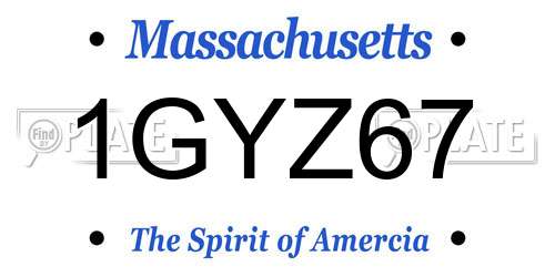 1GYZ67 Massachusetts License Plate