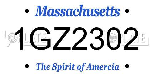 1GZ2302 Massachusetts License Plate