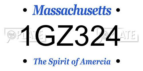 1GZ324 Massachusetts License Plate