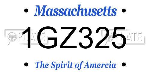 1GZ325 Massachusetts License Plate