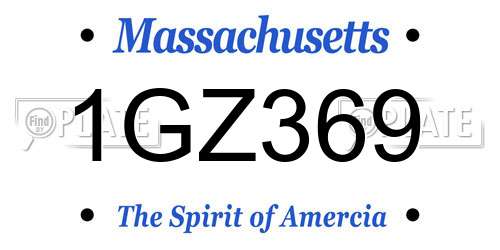 1GZ369 Massachusetts License Plate