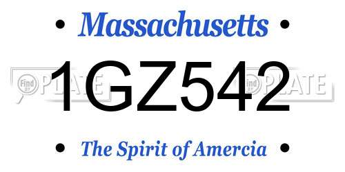 1GZ542 Massachusetts License Plate