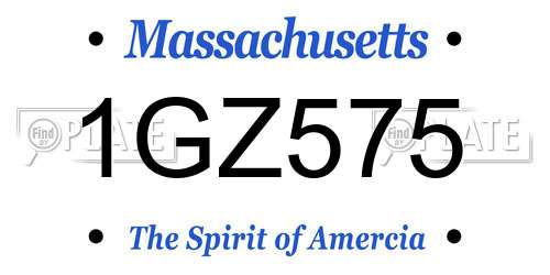 1GZ575 Massachusetts License Plate