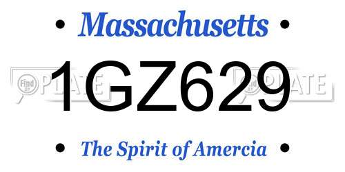 1GZ629 Massachusetts License Plate
