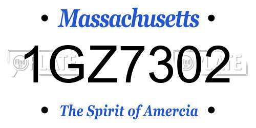 1GZ7302 Massachusetts License Plate