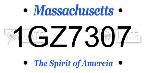 1GZ7307 Massachusetts License Plate
