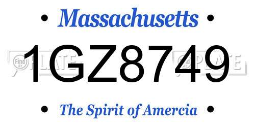 1GZ8749 Massachusetts License Plate