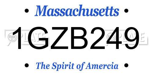 1GZB249 Massachusetts License Plate
