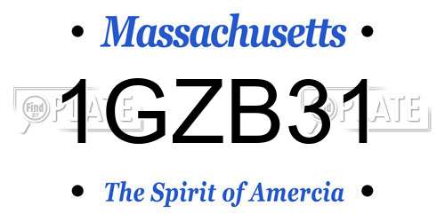 1GZB31 Massachusetts License Plate
