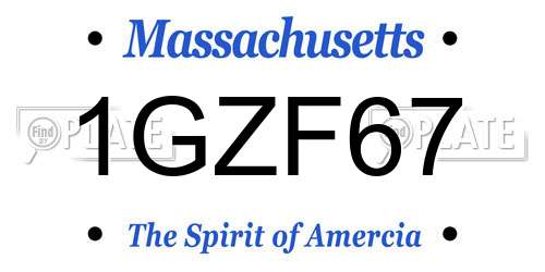 1GZF67 Massachusetts License Plate
