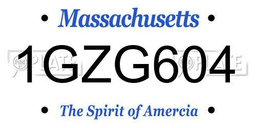 1GZG604 Massachusetts License Plate