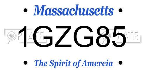 1GZG85 Massachusetts License Plate