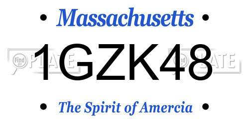 1GZK48 Massachusetts License Plate