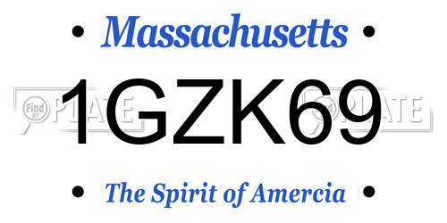 1GZK69 Massachusetts License Plate