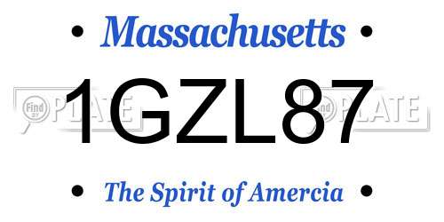 1GZL87 Massachusetts License Plate