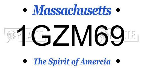 1GZM69 Massachusetts License Plate