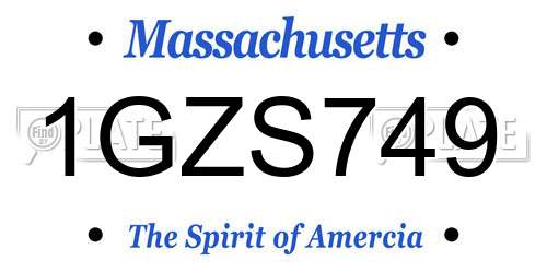 1GZS749 Massachusetts License Plate