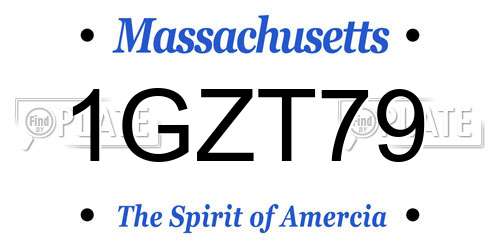1GZT79 Massachusetts License Plate