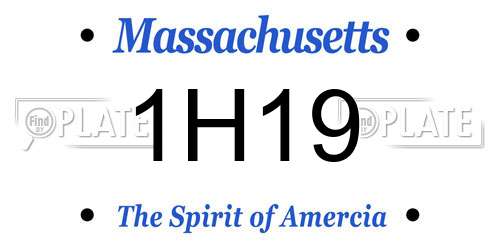 1H19 Massachusetts License Plate