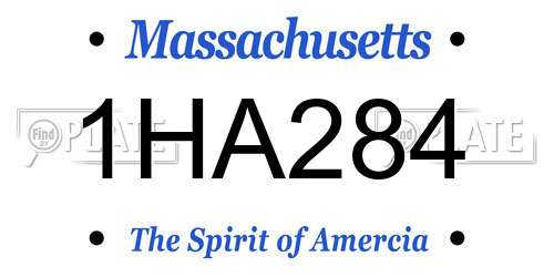 1HA284 Massachusetts License Plate