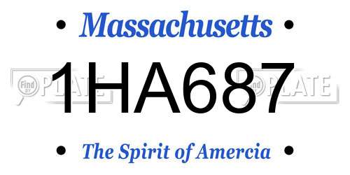 1HA687 Massachusetts License Plate