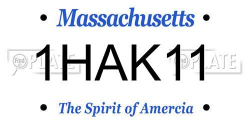 1HAK11 Massachusetts License Plate