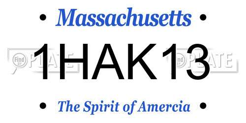 1HAK13 Massachusetts License Plate