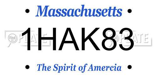 1HAK83 Massachusetts License Plate