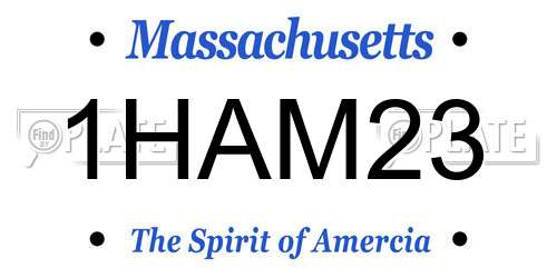 1HAM23 Massachusetts License Plate