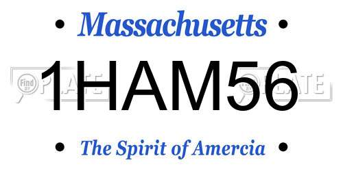 1HAM56 Massachusetts License Plate
