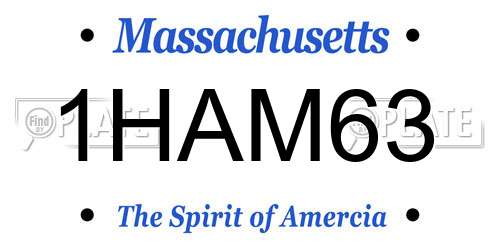 1HAM63 Massachusetts License Plate
