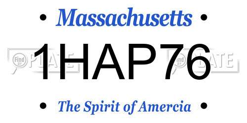1HAP76 Massachusetts License Plate