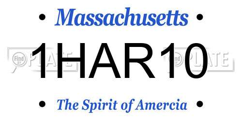 1HAR10 Massachusetts License Plate