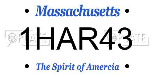 1HAR43 Massachusetts License Plate