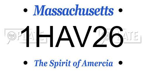 1HAV26 Massachusetts License Plate