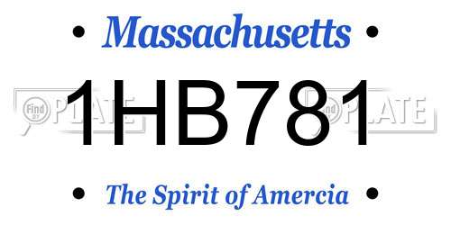 1HB781 Massachusetts License Plate