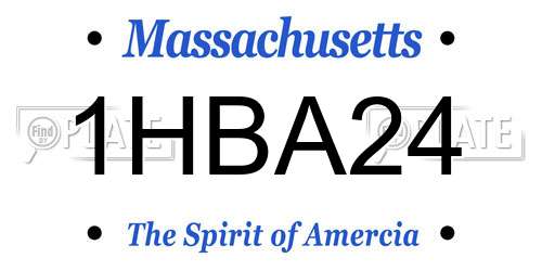 1HBA24 Massachusetts License Plate