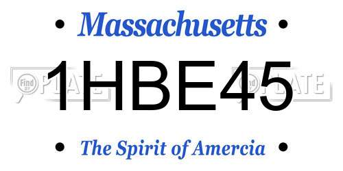 1HBE45 Massachusetts License Plate