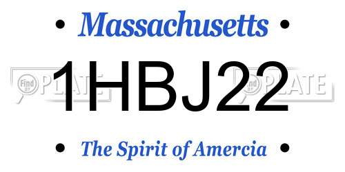 1HBJ22 Massachusetts License Plate