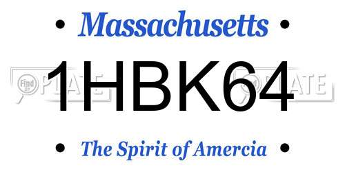 1HBK64 Massachusetts License Plate