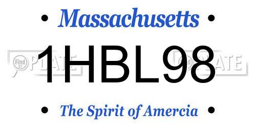 1HBL98 Massachusetts License Plate